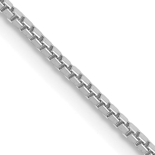 14K White Gold 22 inch 1.1mm Box with Lobster Clasp Chain