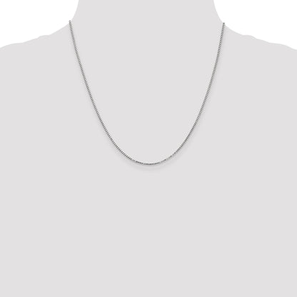 14K White Gold 20 inch 1.4mm Box with Lobster Clasp Chain