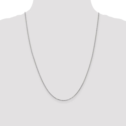 14K White Gold 24 inch 1.4mm Box with Lobster Clasp Chain