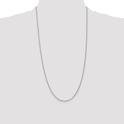 14K White Gold 28 inch 1.4mm Box with Lobster Clasp Chain