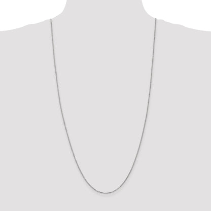 14K White Gold 30 inch 1.4mm Box with Lobster Clasp Chain
