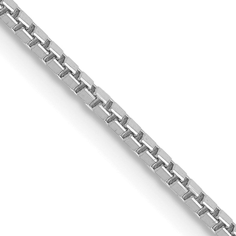 14K White Gold 18 inch 1.4mm Box with Lobster Clasp Chain