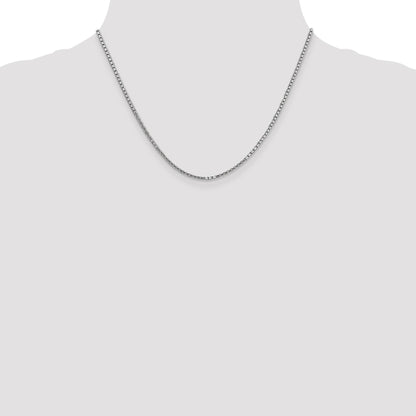 14K White Gold 18 inch 1.9mm Box with Lobster Clasp Chain