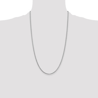14K White Gold 26 inch 1.9mm Box with Lobster Clasp Chain