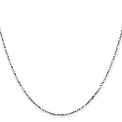 14K White Gold 20 inch .9mm Box with Spring Ring Clasp Chain