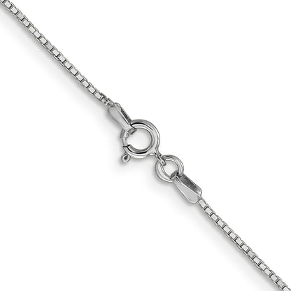 14K White Gold 28 inch .9mm Box with Spring Ring Clasp Chain