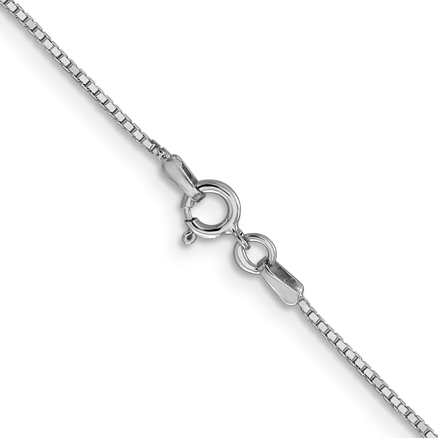 14K White Gold 26 inch .9mm Box with Spring Ring Clasp Chain