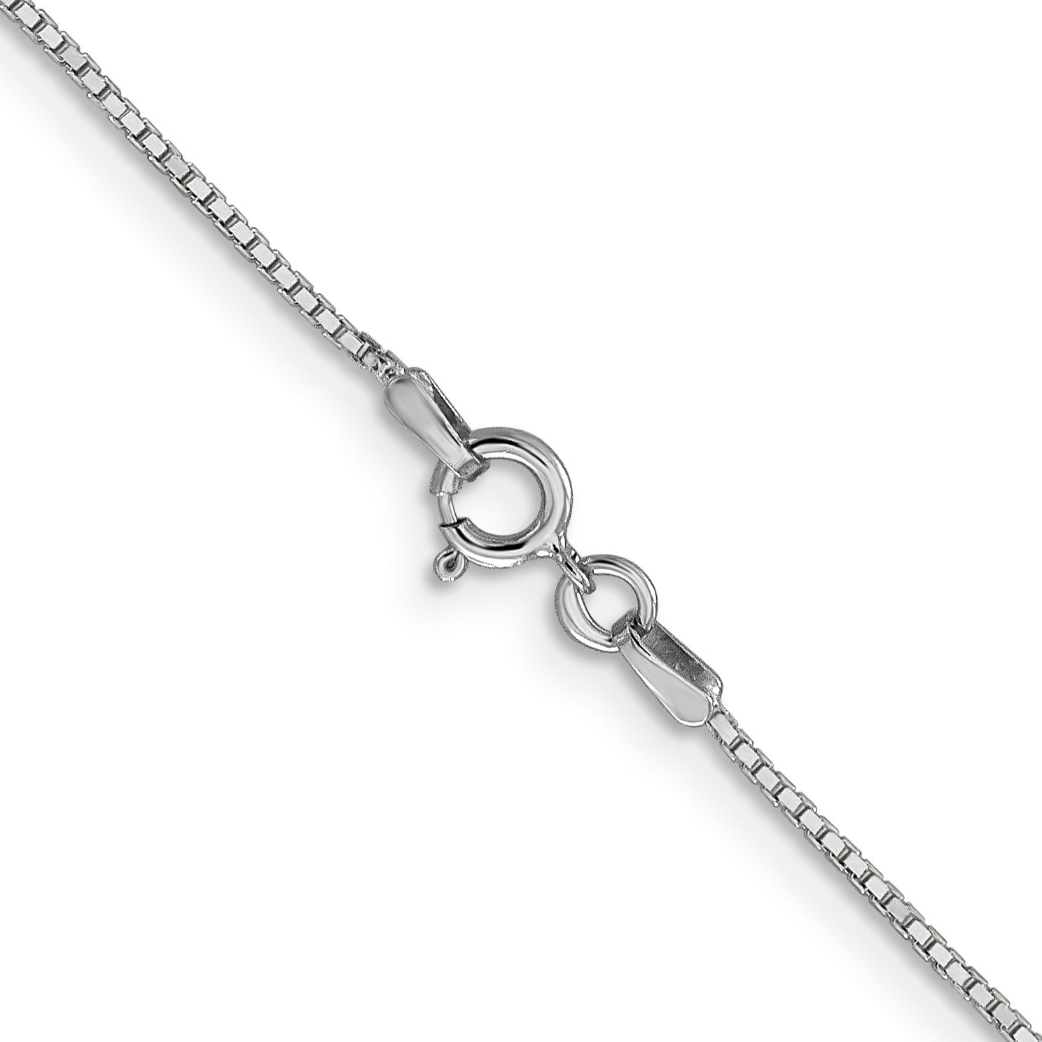 14K White Gold 26 inch .9mm Box with Spring Ring Clasp Chain