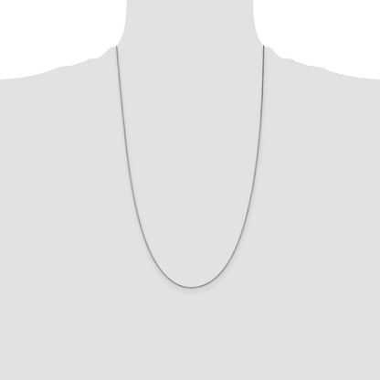 14K White Gold 26 inch .9mm Box with Spring Ring Clasp Chain