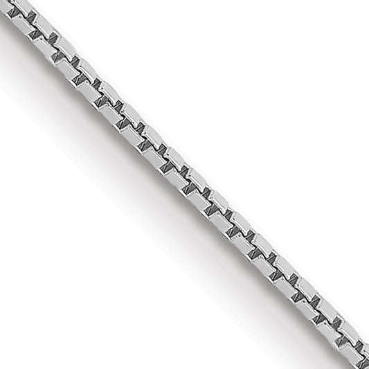 14K White Gold 26 inch .9mm Box with Spring Ring Clasp Chain
