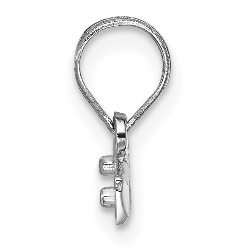 14kw Large Brushed Diamond Cut Number Top Charm