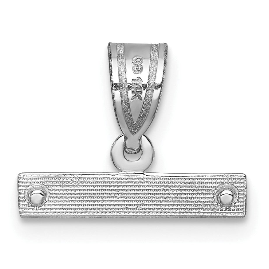 14kw Large Brushed Diamond Cut Number Top Charm