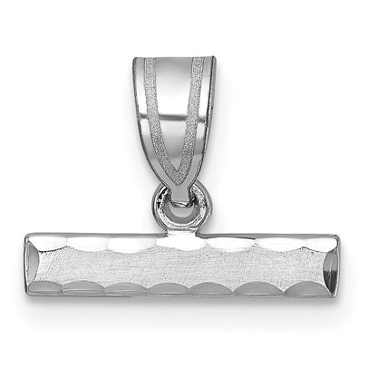 14kw Large Brushed Diamond Cut Number Top Charm