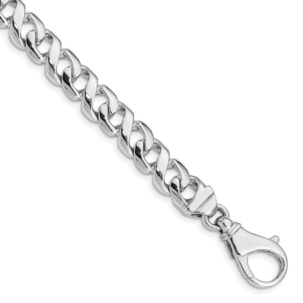 14K White Gold  8.75 inch 8.75mm Hand Polished Fancy Link with Fancy Lobster Clasp Bracelet