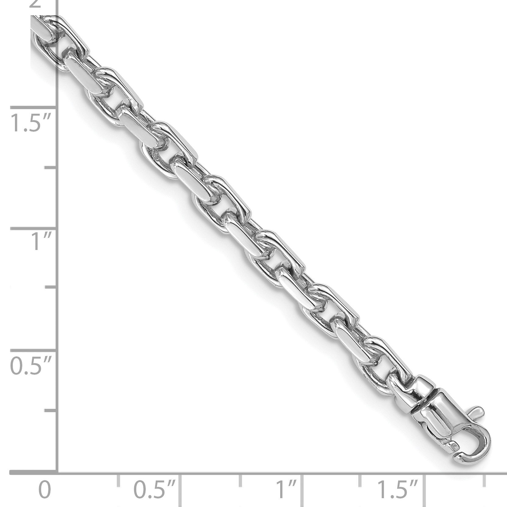 14K White Gold 8.25 inch 4.2mm Hand Polished Fancy Link with Lobster Clasp Bracelet