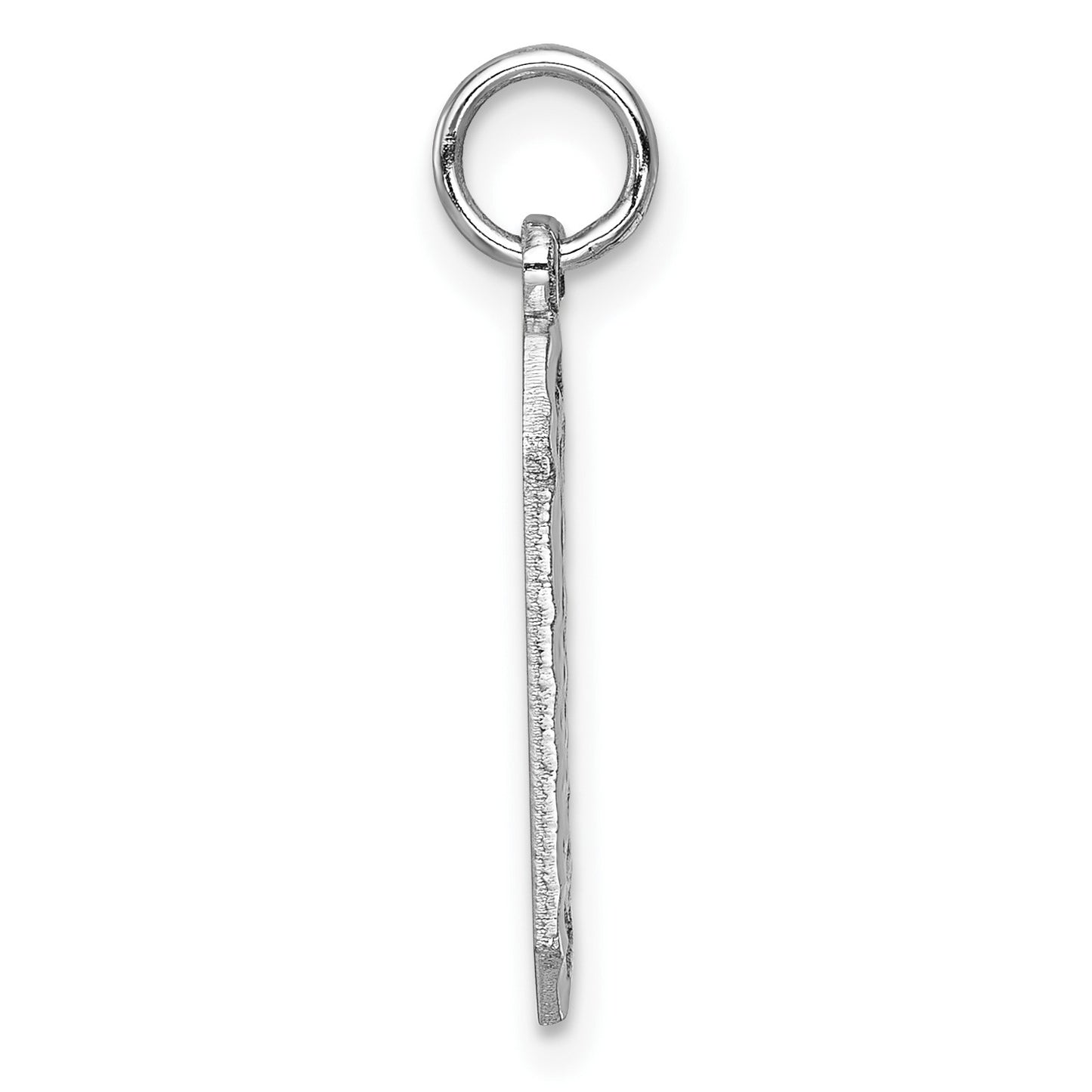 14kw Large Brushed Diamond-cut Number 0 Charm