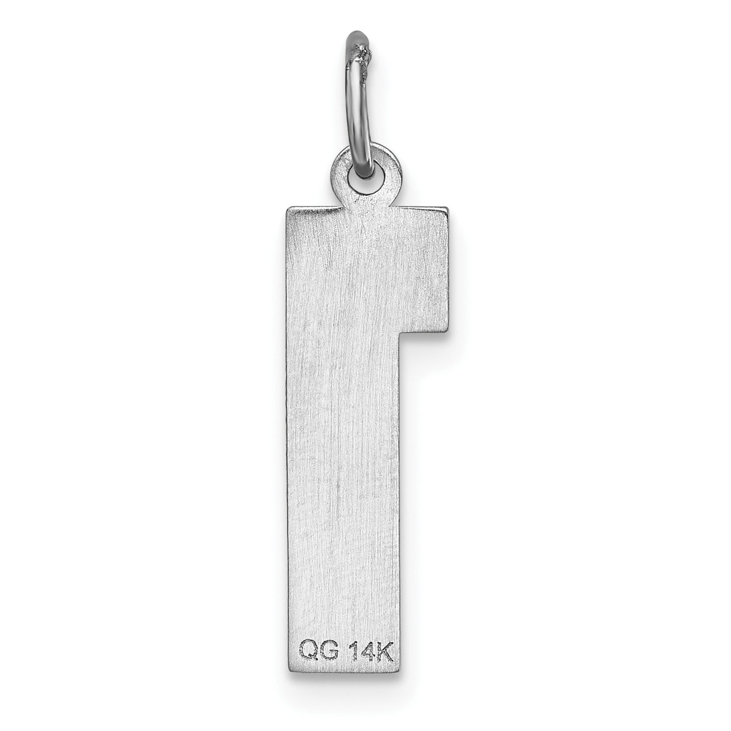14kw Large Brushed Diamond-cut  Number 1 Charm