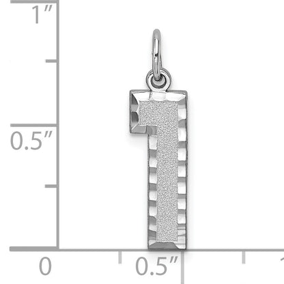 14kw Large Brushed Diamond-cut  Number 1 Charm