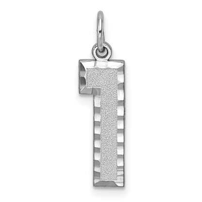 14kw Large Brushed Diamond-cut  Number 1 Charm