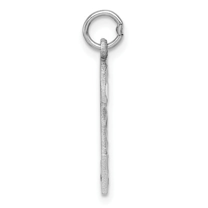 14kw Large Brushed Diamond-cut  Number 2 Charm