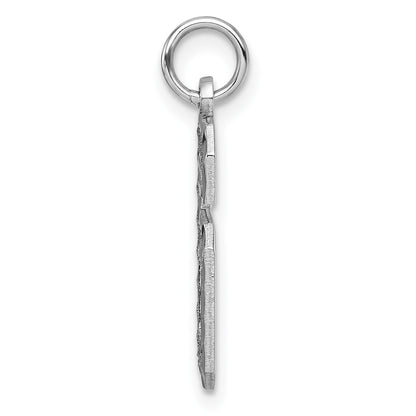 14kw Large Brushed Diamond-cut  Number 6 Charm