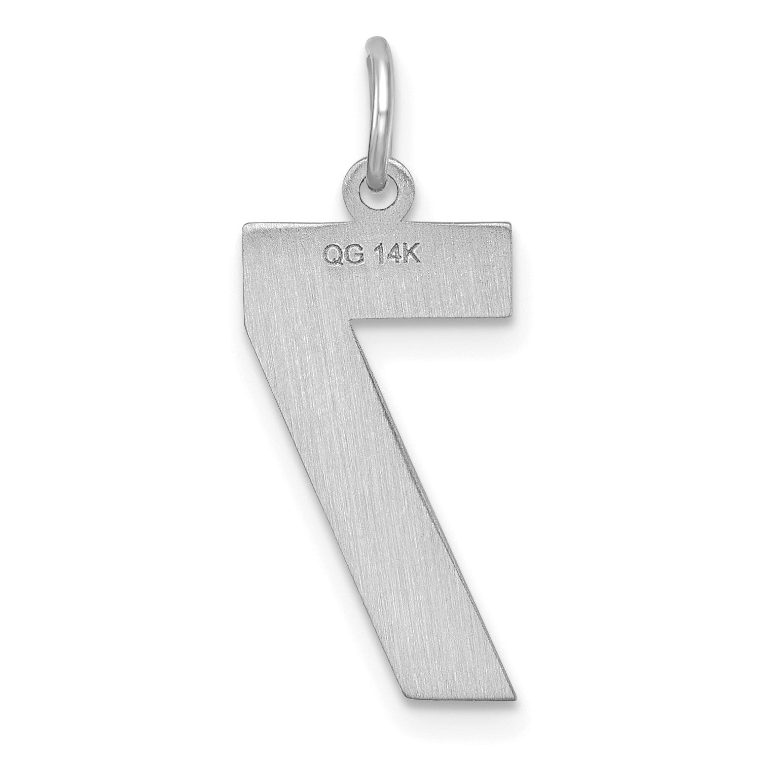 14kw Large Brushed Diamond-cut  Number 7 Charm