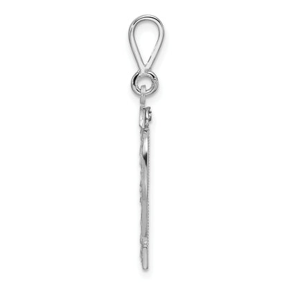 14kw Large Brushed Diamond-cut Number 32 Charm