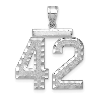 14kw Large Brushed Diamond-cut Number 42 Charm