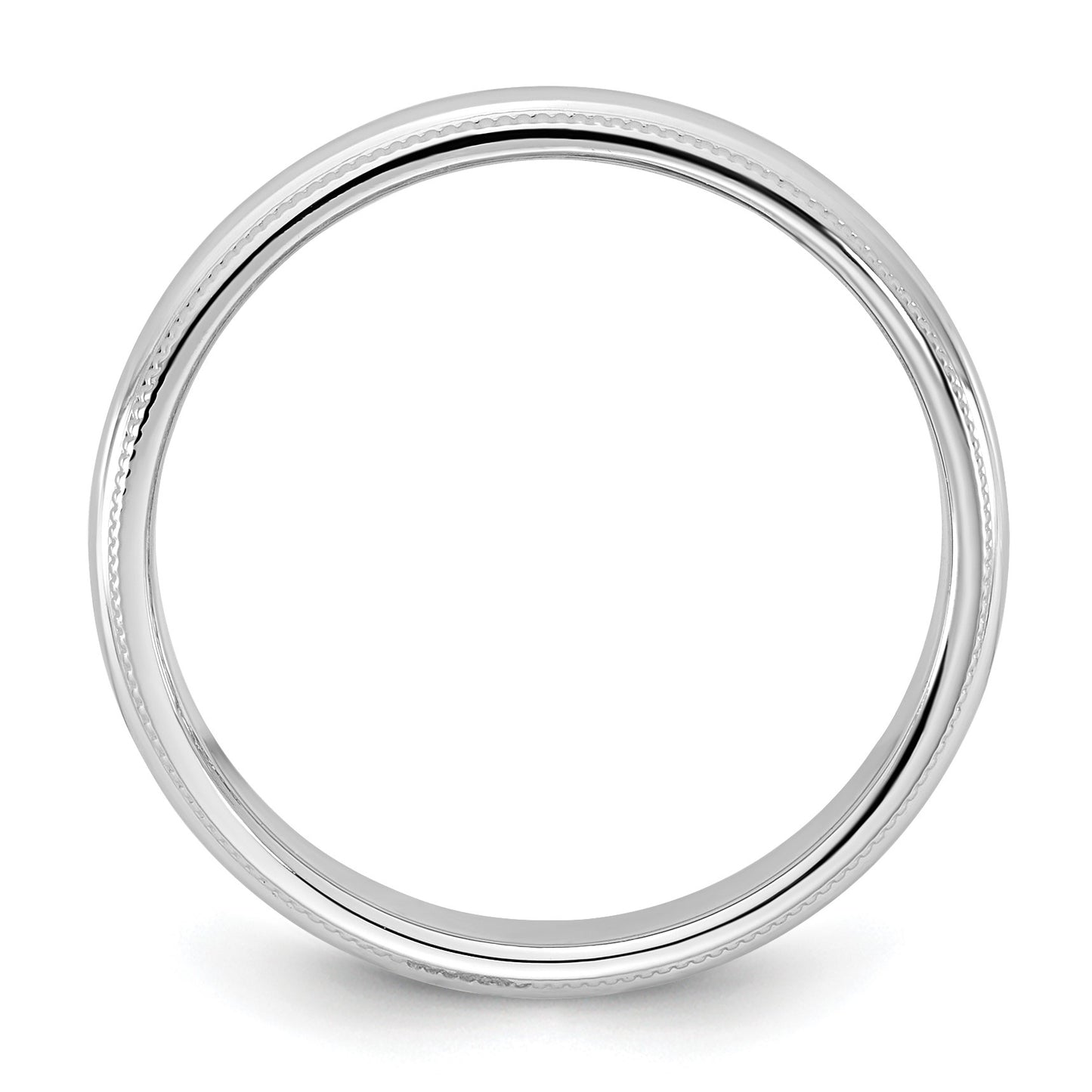 14KW 3.5mm Milgrain Half Round Band Size 8
