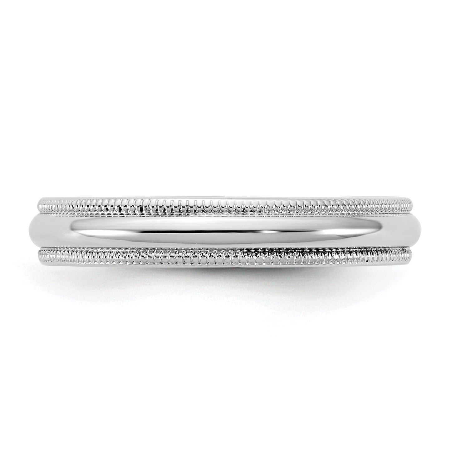 14KW 3.5mm Milgrain Half Round Band Size 6