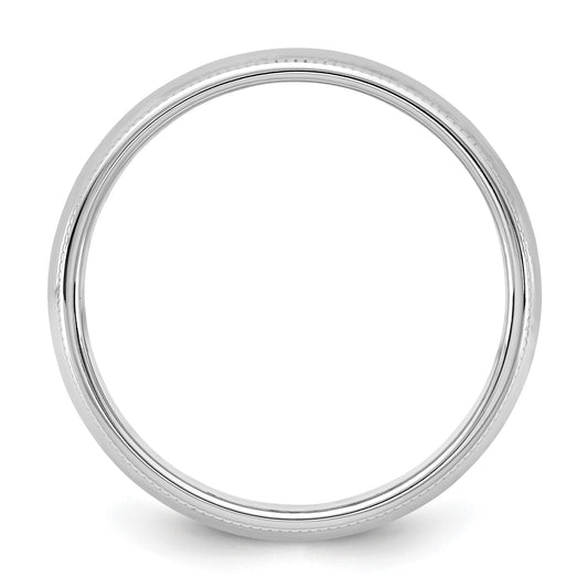 14KW 5.5mm Milgrain Half Round Band Size 12