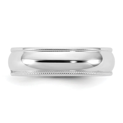 14KW 5.5mm Milgrain Half Round Band Size 12