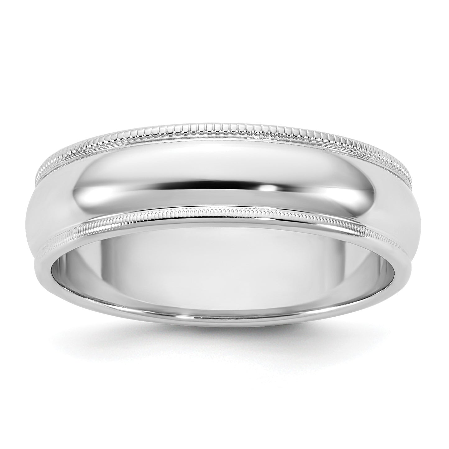14KW 5.5mm Milgrain Half Round Band Size 7