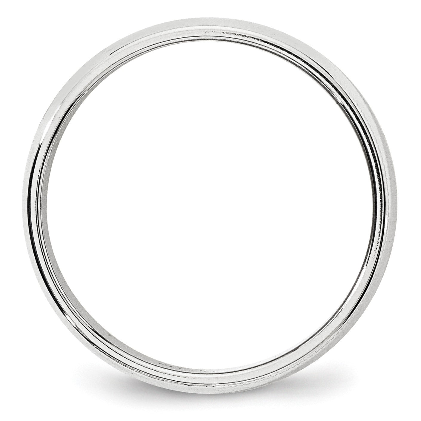 14k White Gold 6mm Milgrain Half Round Wedding Band Size 9.5