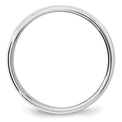 14k White Gold 6mm Milgrain Half Round Wedding Band Size 9.5