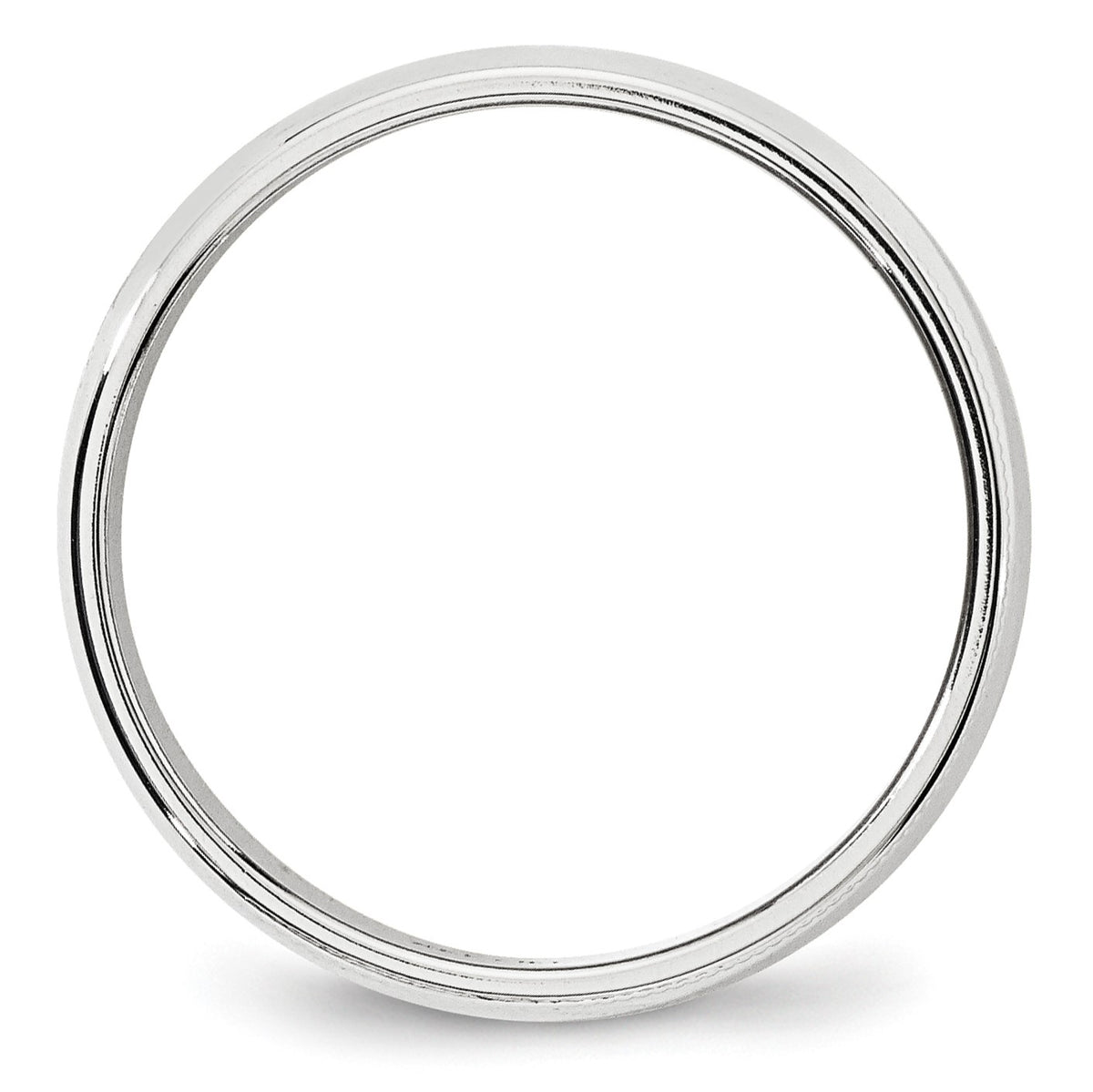 14k White Gold 6mm Milgrain Half Round Wedding Band Size 12.5