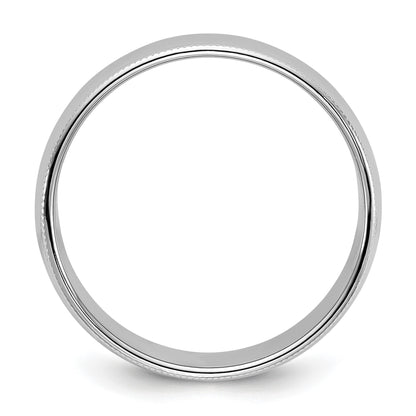 14k White Gold 8mm Milgrain Half Round Wedding Band Size 6