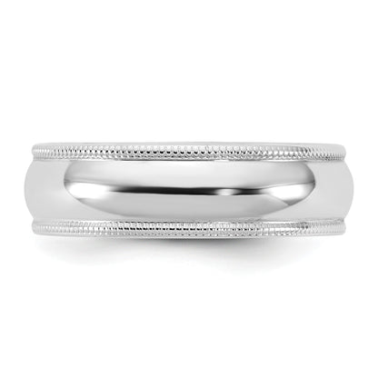 14KW 5.5mm LTW Milgrain Half Round Band Size 10