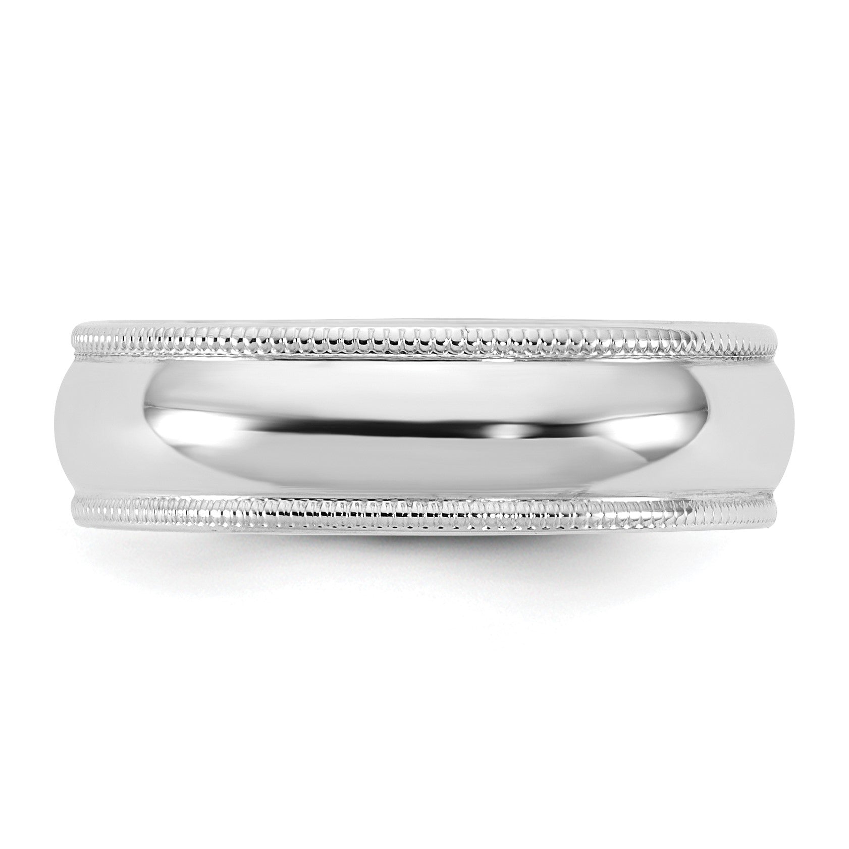 14KW 5.5mm LTW Milgrain Half Round Band Size 8