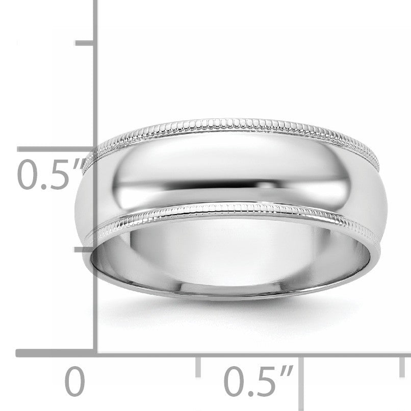 14KW 6.5mm LTW Milgrain Half Round Band Size 10
