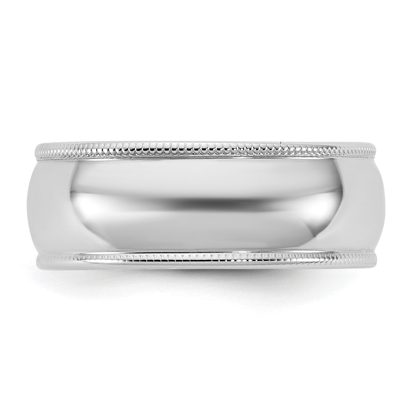 14KW 7mm LTW Milgrain Half Round Band Size 7