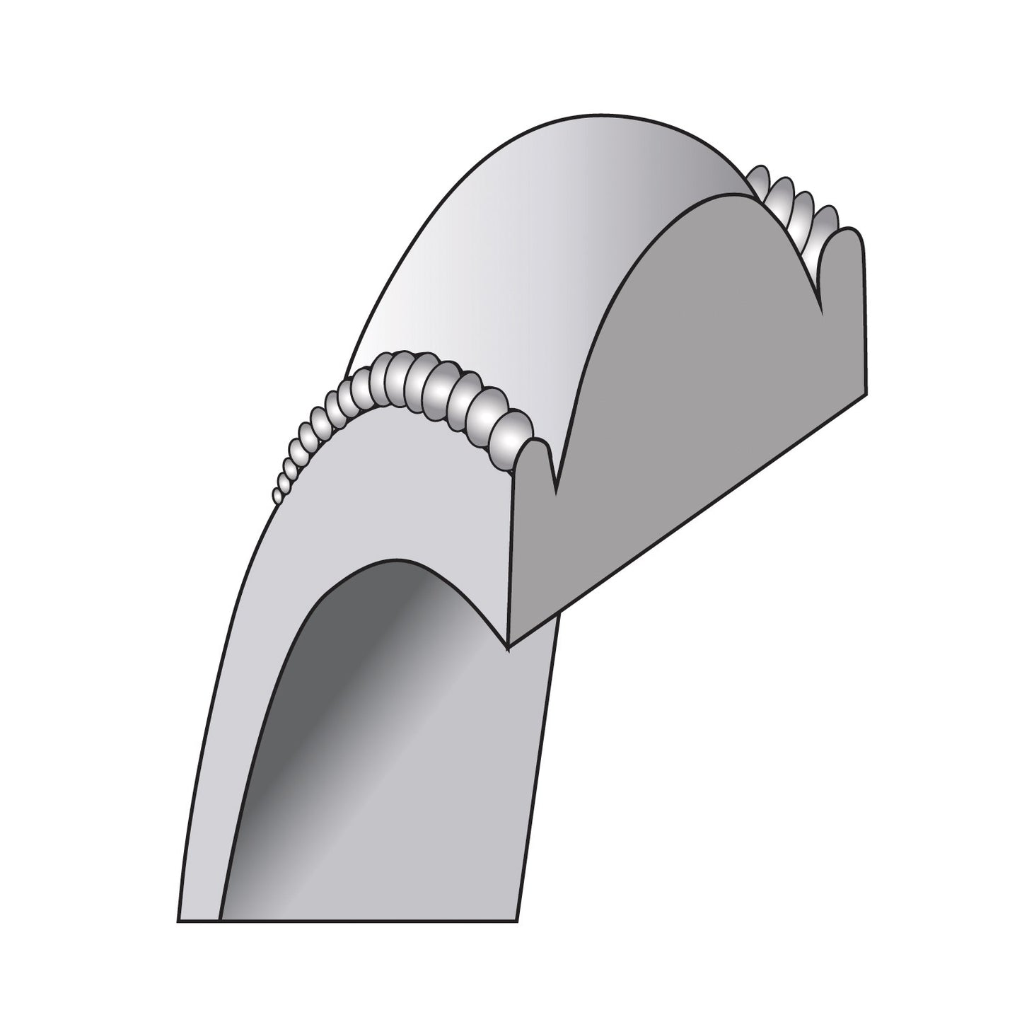 14KW 7mm LTW Milgrain Half Round Band Size 9