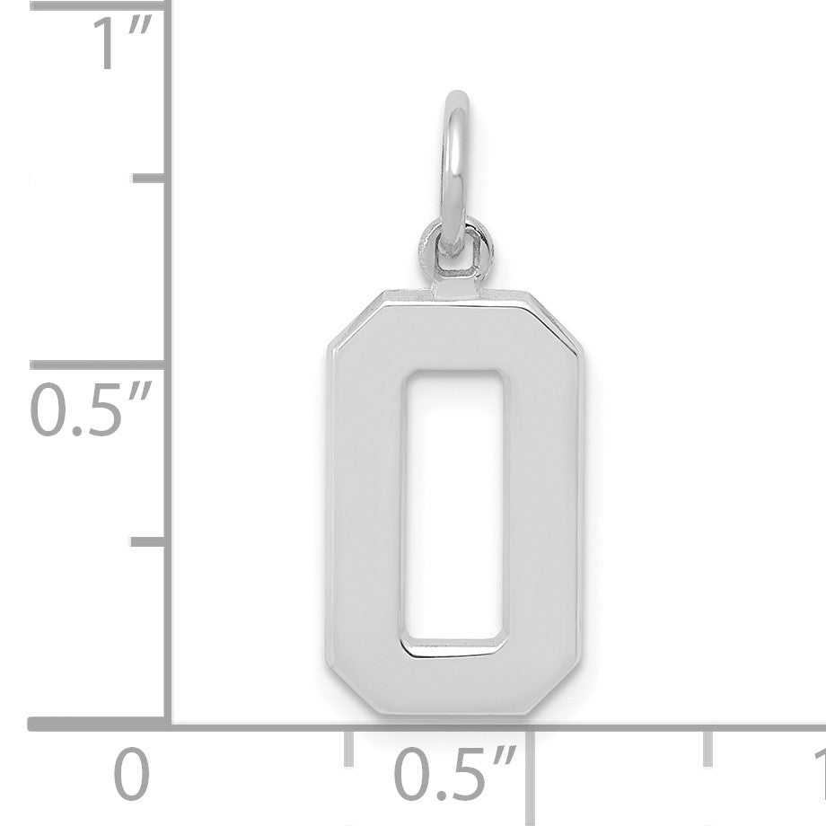 14kw  Medium Polished Number 0 Charm