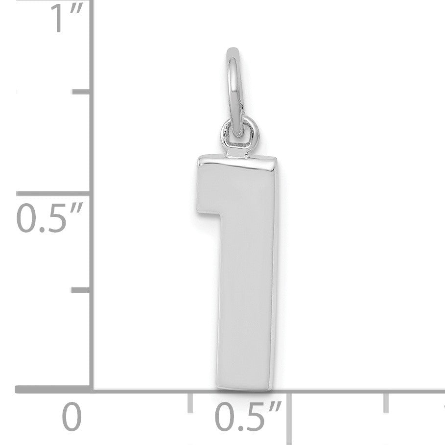 14kw  Medium Polished Number 1 Charm