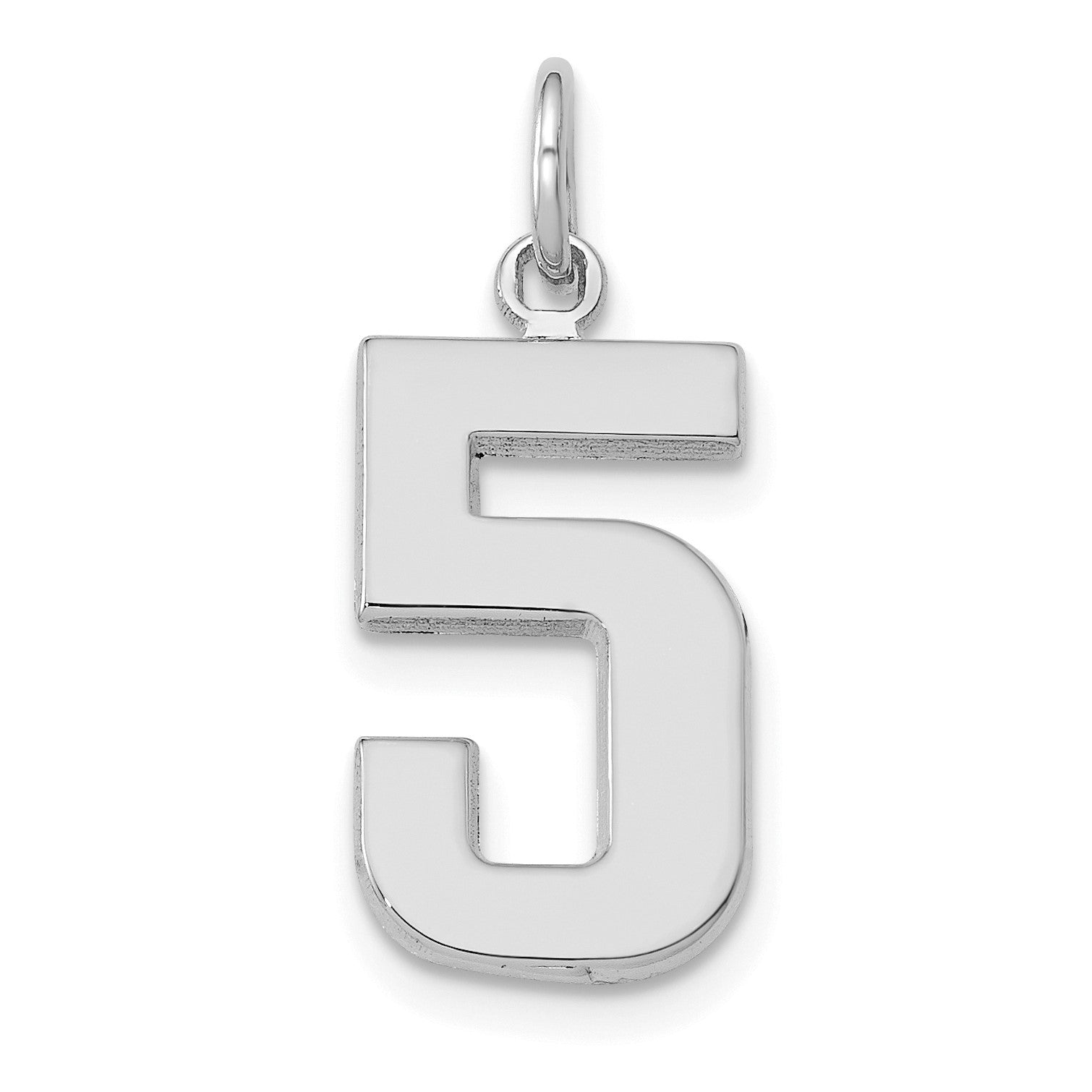 14kw Medium Polished Number 5 Charm