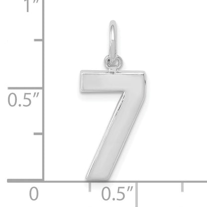 14kw Medium Polished Number 7 Charm