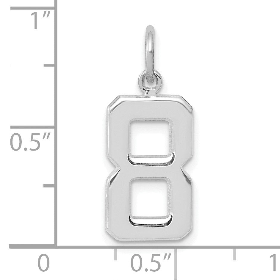 14kw Medium Polished Number 8 Charm