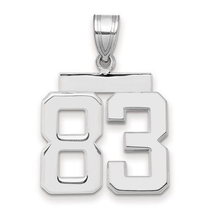 14kw Medium Polished Number 83 Charm