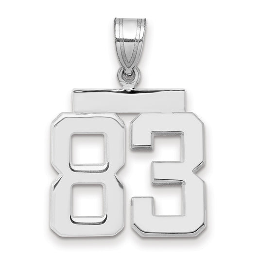 14kw Medium Polished Number 83 Charm