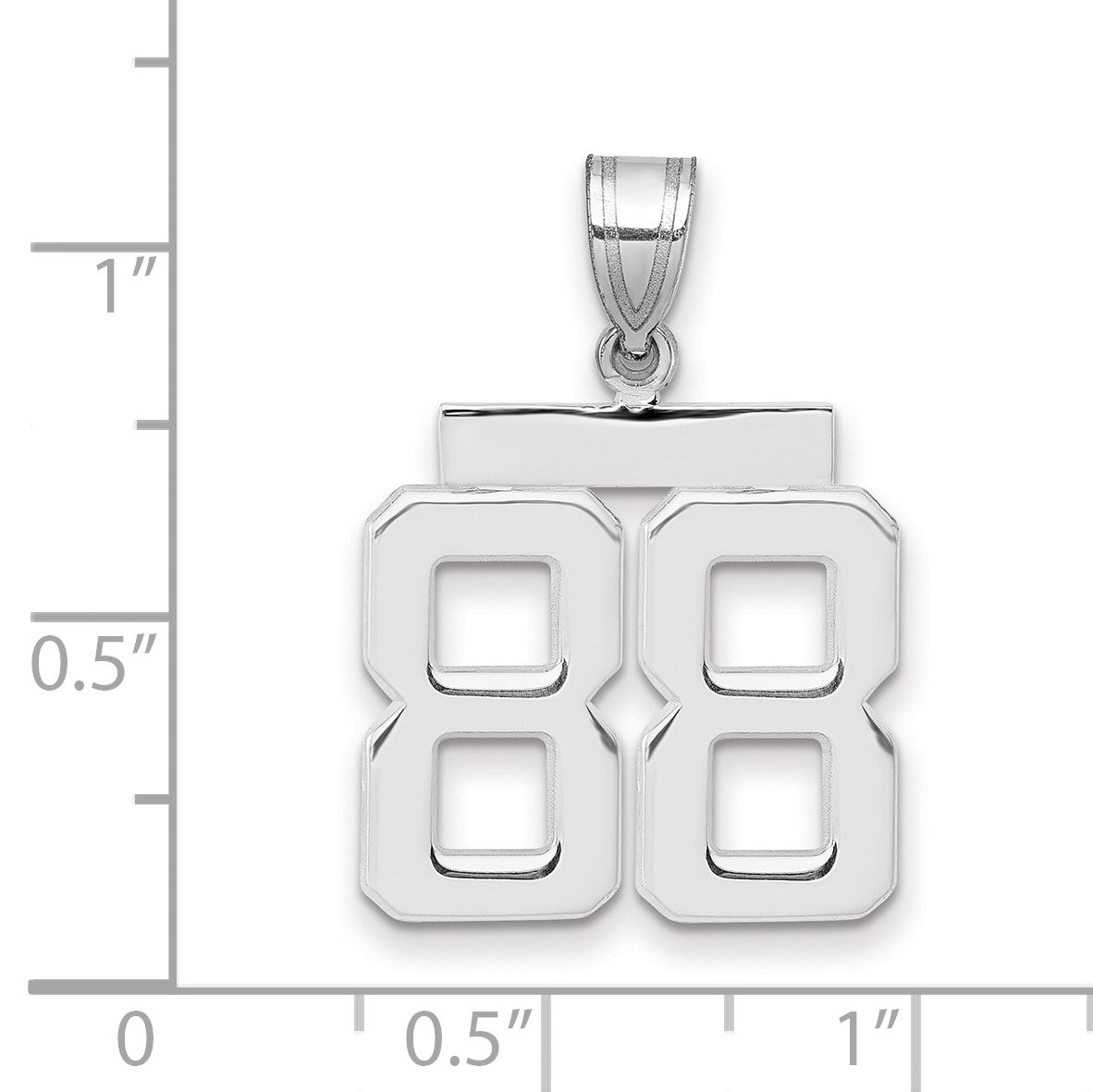 14kw Medium Polished Number 88 Charm